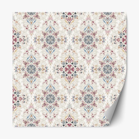Repositionierbarer Aufkleber ornamentales vintage-damastmuster – Wallnifity®