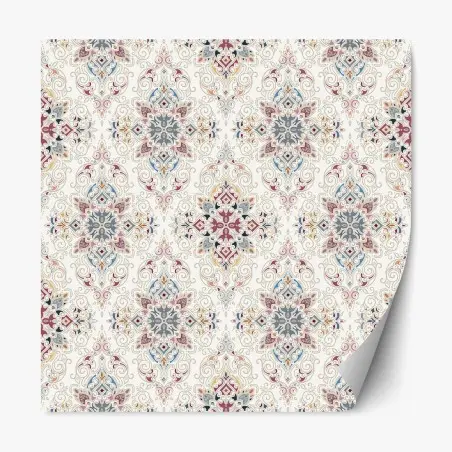 Repositionierbarer Aufkleber ornamentales vintage-damastmuster – Wallnifity®