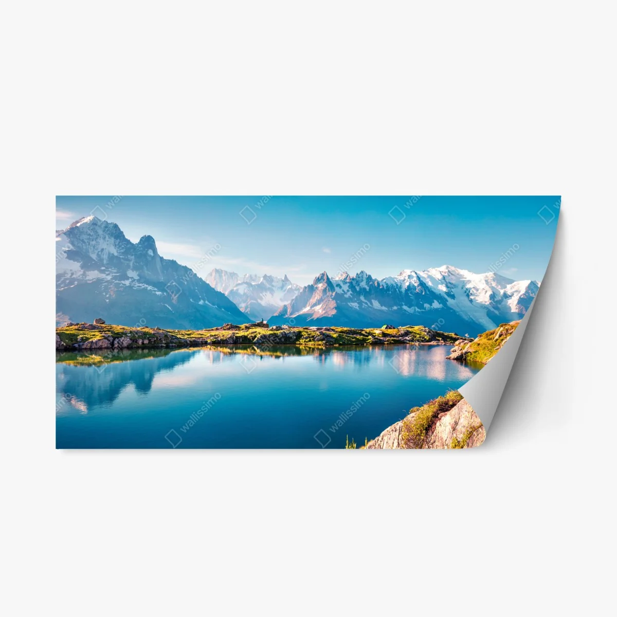 Repositionierbarer Aufkleber Lac Blanc mit Blick auf Mont Blanc – Wallnifity® Repositionierbarer Aufkleber Lac Blanc mit Blick auf Mont Blanc – Wallnifity®