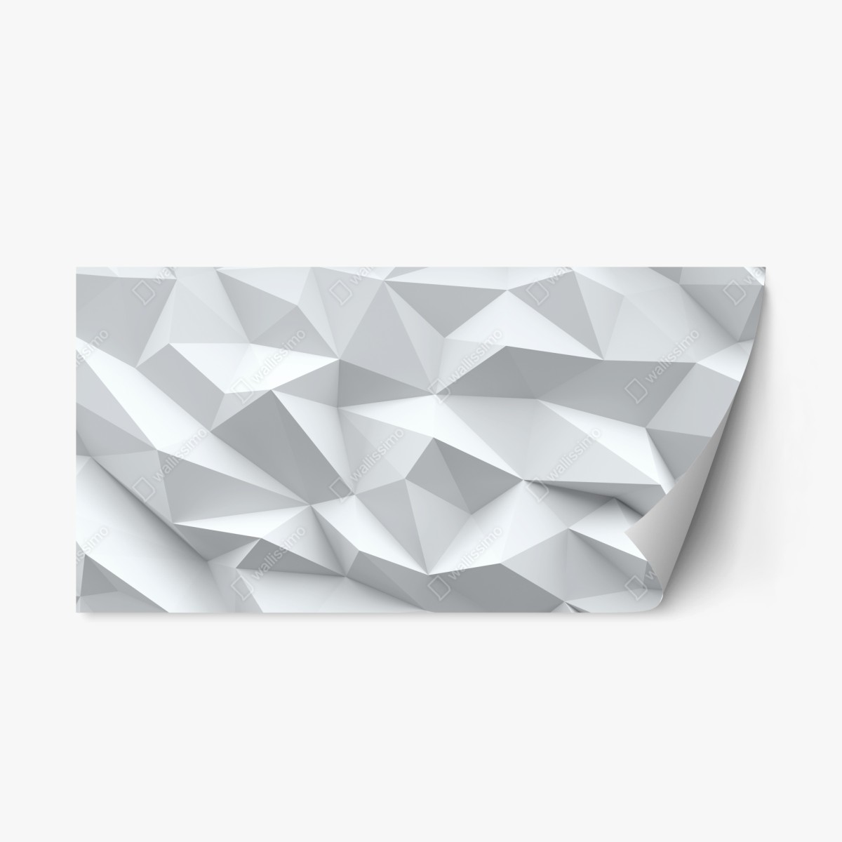 Repositionierbarer Aufkleber weißes dreidimensionales low-poly geometrisches muster – Wallnifity®