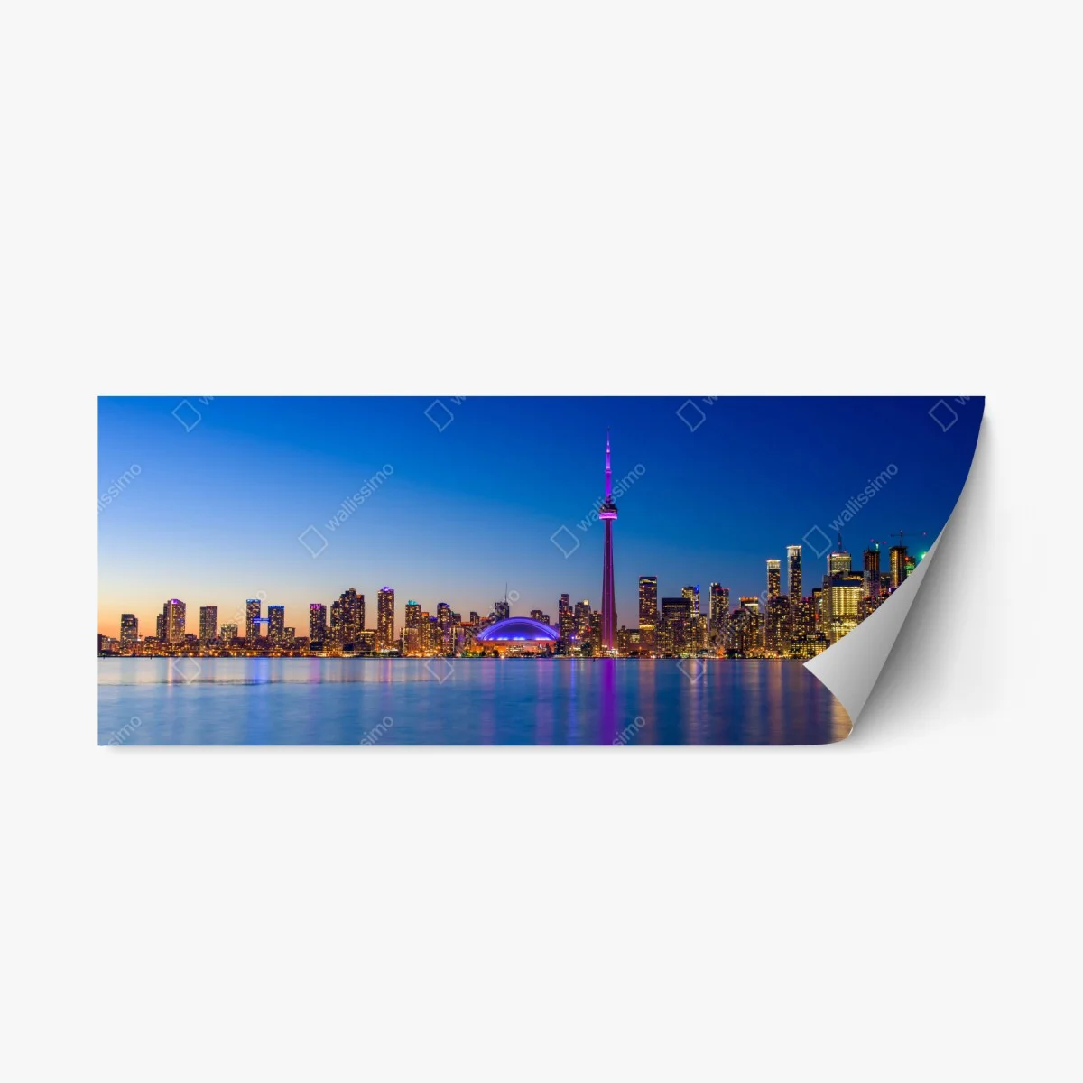 Repositionierbarer Aufkleber Toronto skyline bei dämmerung – Wallnifity® Repositionierbarer Aufkleber Toronto skyline bei dämmerung – Wallnifity®