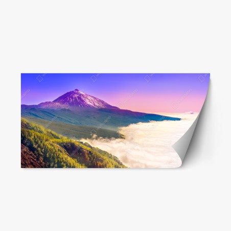 Repositionierbarer Aufkleber vulkanischer gipfel Teide über einem meer aus wolken – Wallnifity®