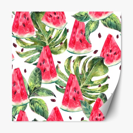 Repositionierbarer Aufkleber aquarell wassermelonen sommermuster – Wallnifity®