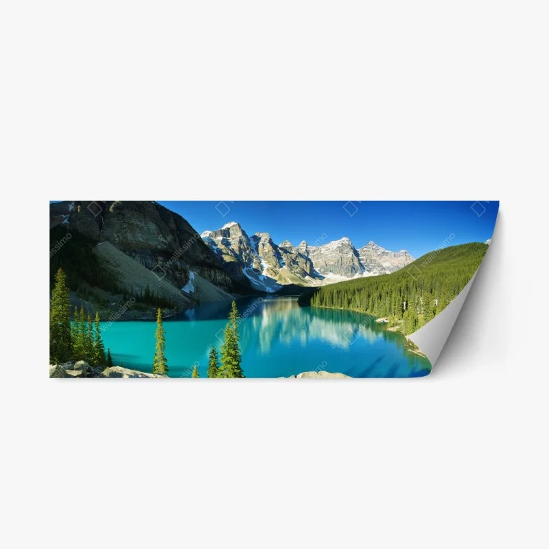 Repositionierbarer Aufkleber ruhiger türkisfarbener bergsee