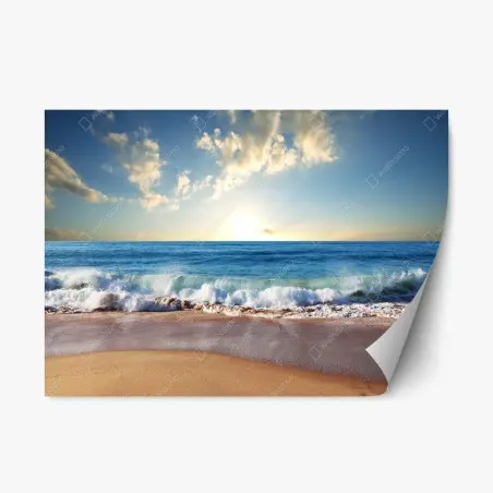 Repositionierbarer Aufkleber ruhiger sonnenuntergang am strand – Wallnifity®