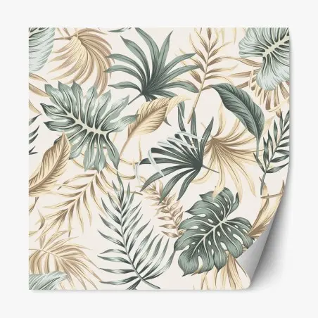 Repositionierbarer Aufkleber tropisches botanisches blättermuster – Wallnifity®