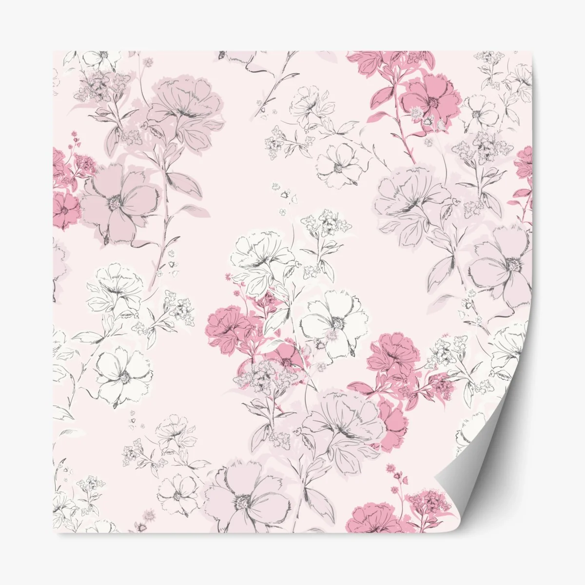 Repositionierbarer Aufkleber zartes rosa blumenmuster – Wallnifity® Repositionierbarer Aufkleber zartes rosa blumenmuster – Wallnifity®