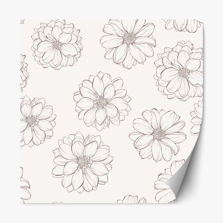 Repositionierbarer Aufkleber zartes blumenmuster in beige – Wallnifity®