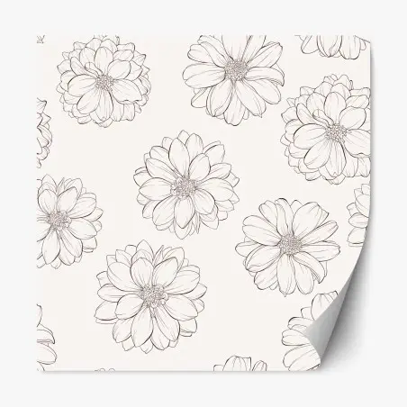 Repositionierbarer Aufkleber zartes blumenmuster in beige – Wallnifity®