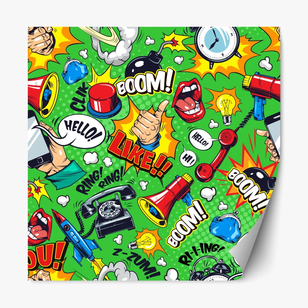 Repositionierbarer Aufkleber comic pop-art explosionsmuster – Wallnifity® Repositionierbarer Aufkleber comic pop-art explosionsmuster – Wallnifity®