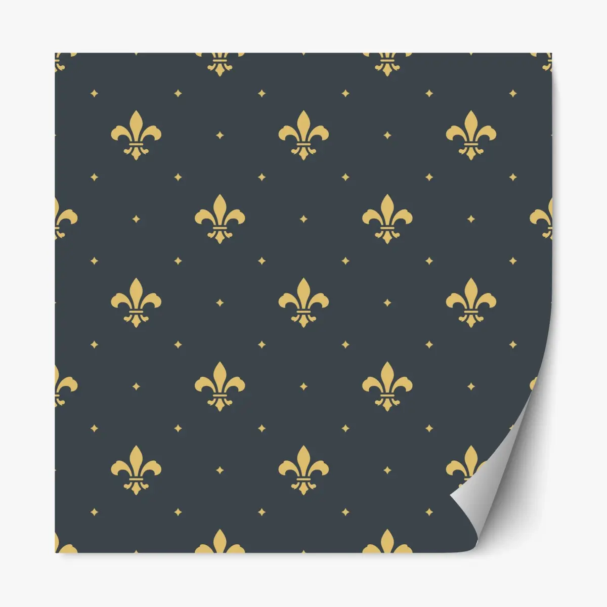 Repositionierbarer Aufkleber goldenes lilienmuster auf dunklem hintergrund – Wallnifity®