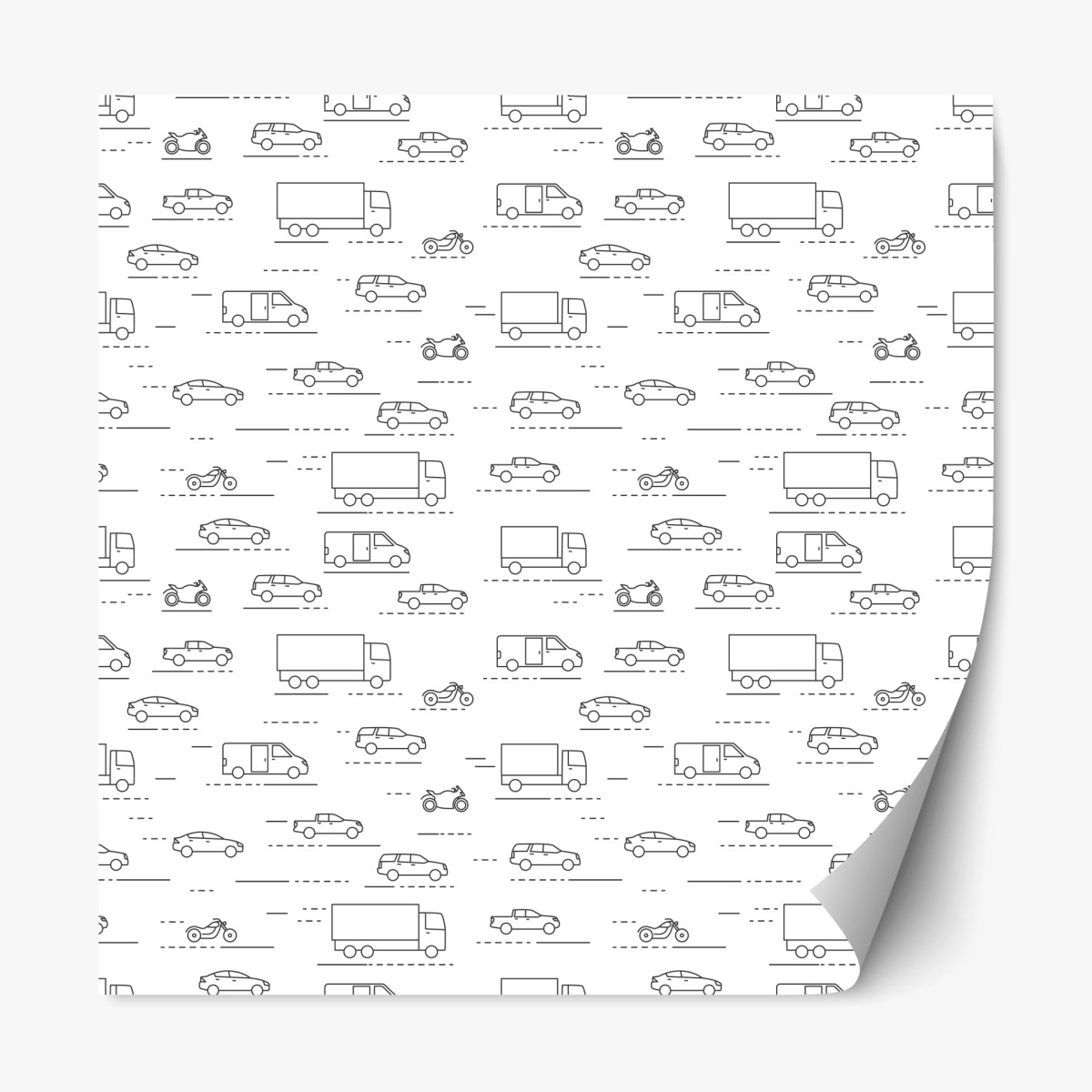 Repositionierbarer Aufkleber monochromes fahrzeugmuster – Wallnifity®