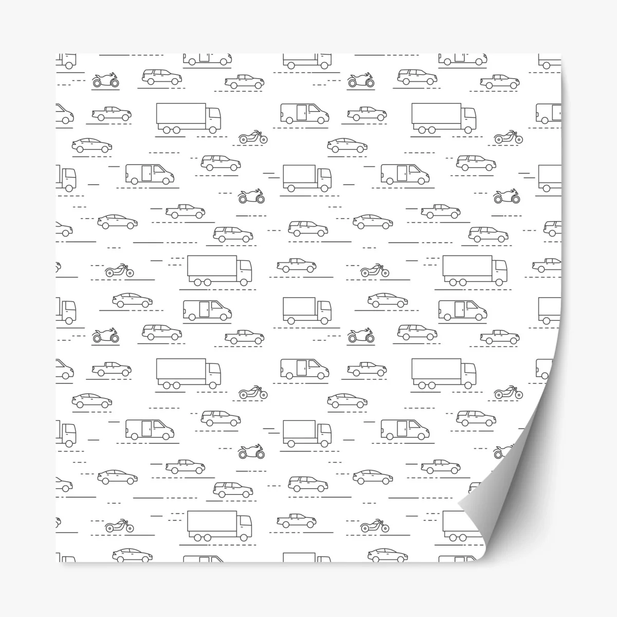 Repositionierbarer Aufkleber monochromes fahrzeugmuster – Wallnifity® Repositionierbarer Aufkleber monochromes fahrzeugmuster – Wallnifity®