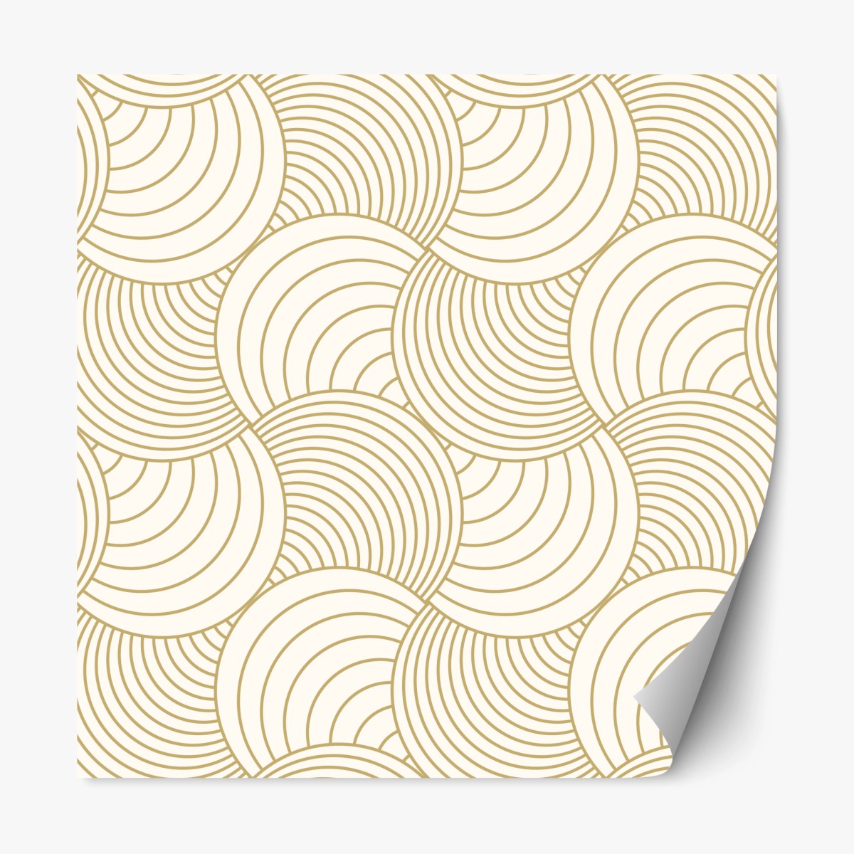 Repositionierbarer Aufkleber goldenes art deco kreismuster – Wallnifity®