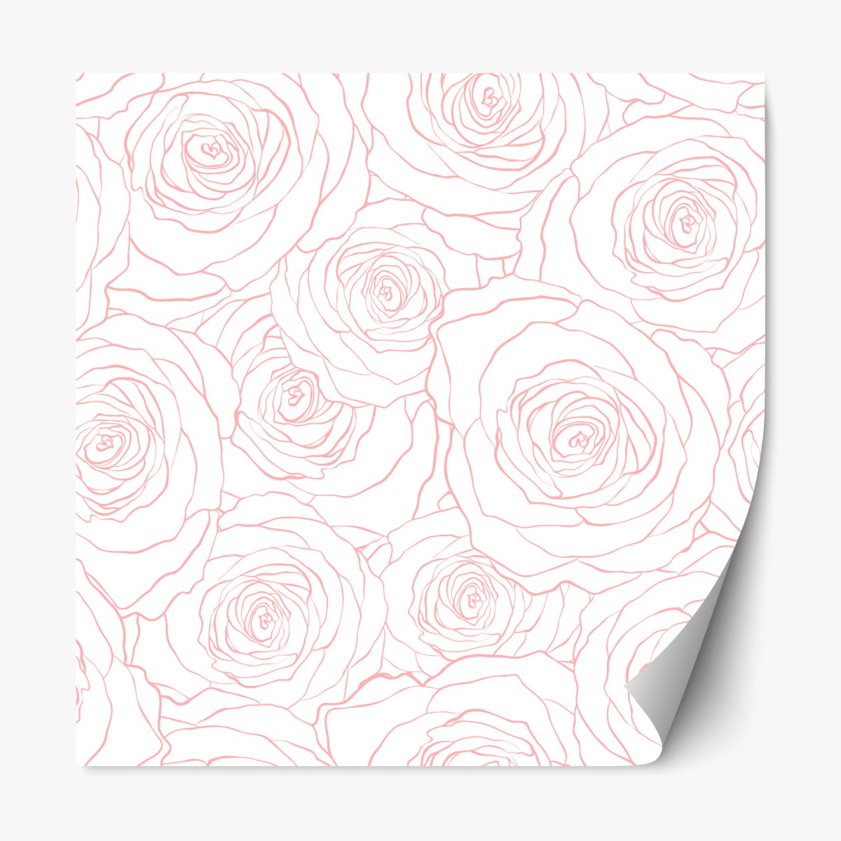 Repositionierbarer Aufkleber zartes muster rosa rosen – Wallnifity®