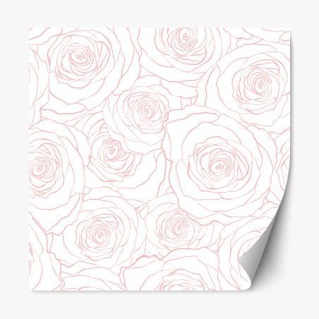 Repositionierbarer Aufkleber zartes muster rosa rosen – Wallnifity®