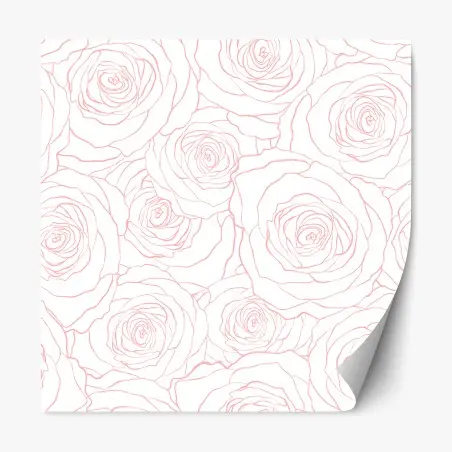 Repositionierbarer Aufkleber zartes muster rosa rosen – Wallnifity®