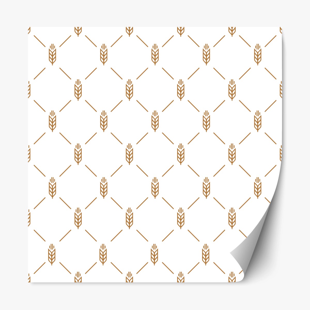 Repositionierbarer Aufkleber goldenes geometrisches weizenmuster – Wallnifity®