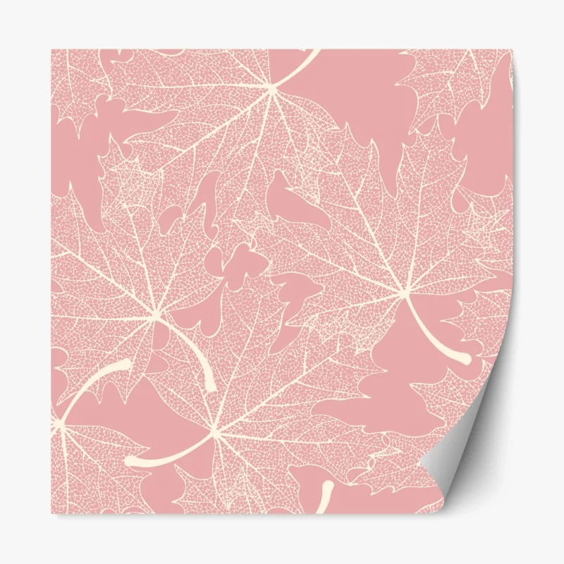 Repositionierbarer Aufkleber zartes rosa blattmuster