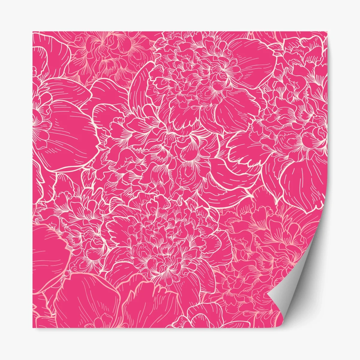 Repositionierbarer Aufkleber leuchtendes rosa pfingstrosenmuster – Wallnifity® Repositionierbarer Aufkleber leuchtendes rosa pfingstrosenmuster – Wallnifity®