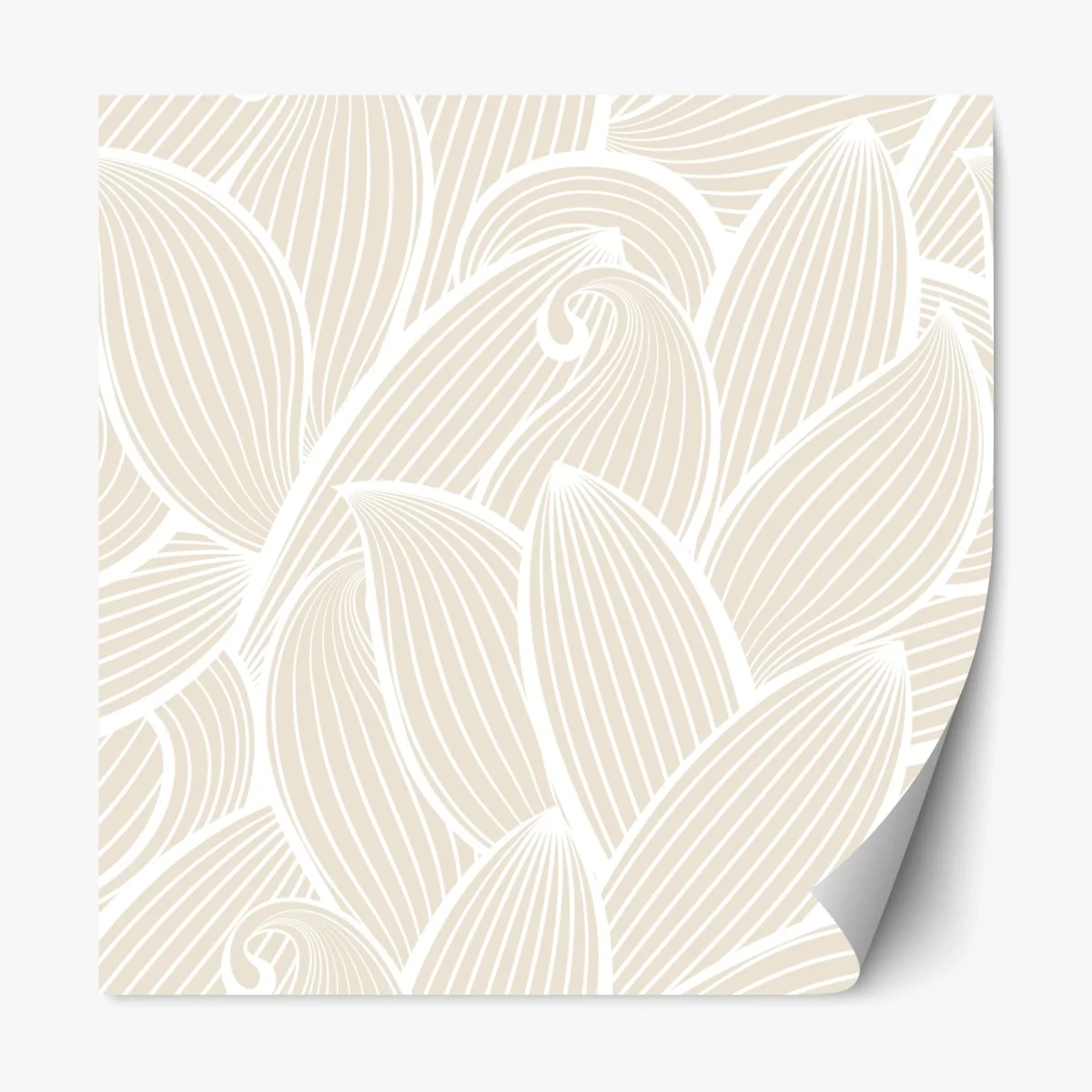 Repositionierbarer Aufkleber zartes beige botanisches muster – Wallnifity® Repositionierbarer Aufkleber zartes beige botanisches muster – Wallnifity®