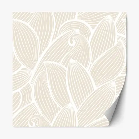 Repositionierbarer Aufkleber zartes beige botanisches muster – Wallnifity®