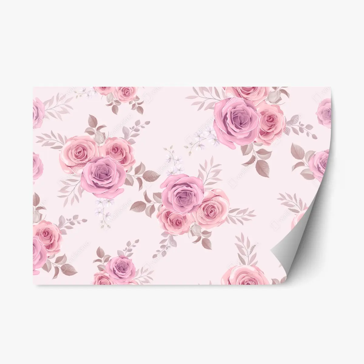 Repositionierbarer Aufkleber zartes rosa rosenmuster – Wallnifity®