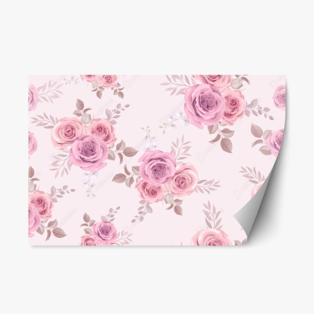Repositionierbarer Aufkleber zartes rosa rosenmuster – Wallnifity®