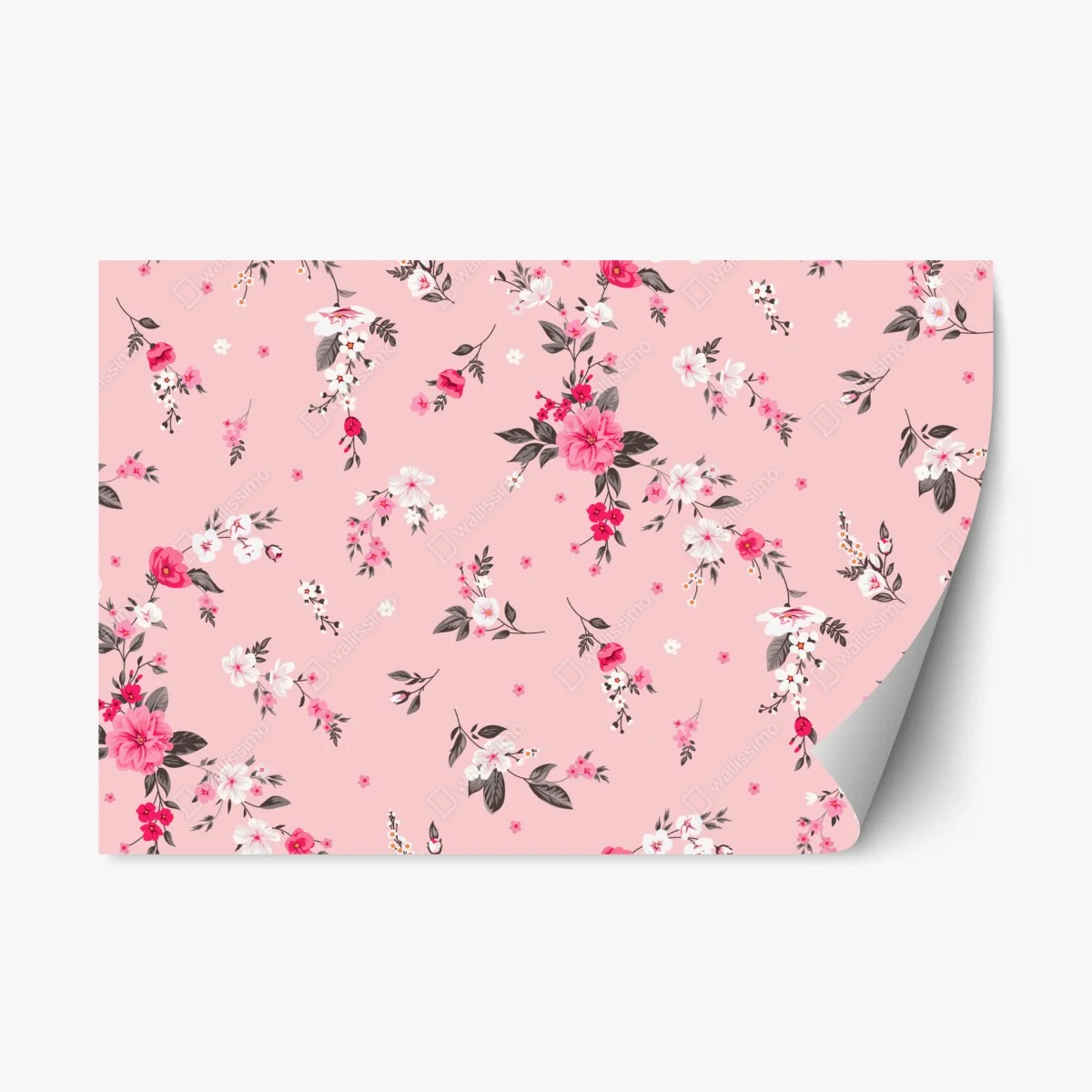 Repositionierbarer Aufkleber zartes rosa blumenmuster – Wallnifity® Repositionierbarer Aufkleber zartes rosa blumenmuster – Wallnifity®
