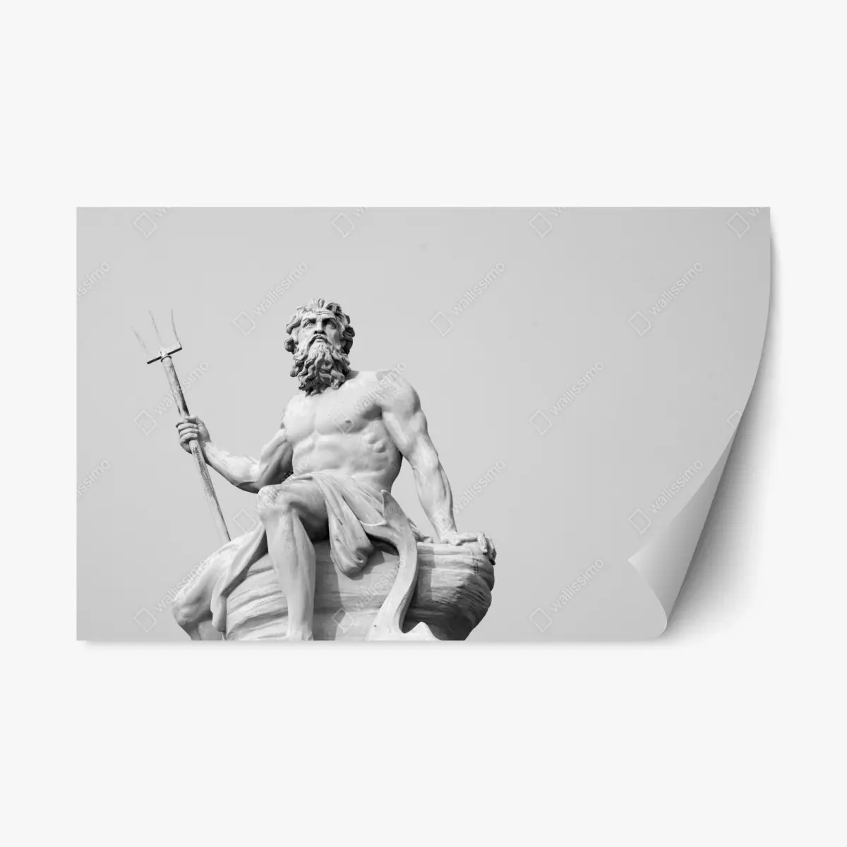 Repositionierbarer Aufkleber Neptun klassisches standbild in monochrom – Wallnifity®