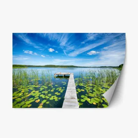 Repositionierbarer Aufkleber steg in Masuren im sommer – Wallnifity®