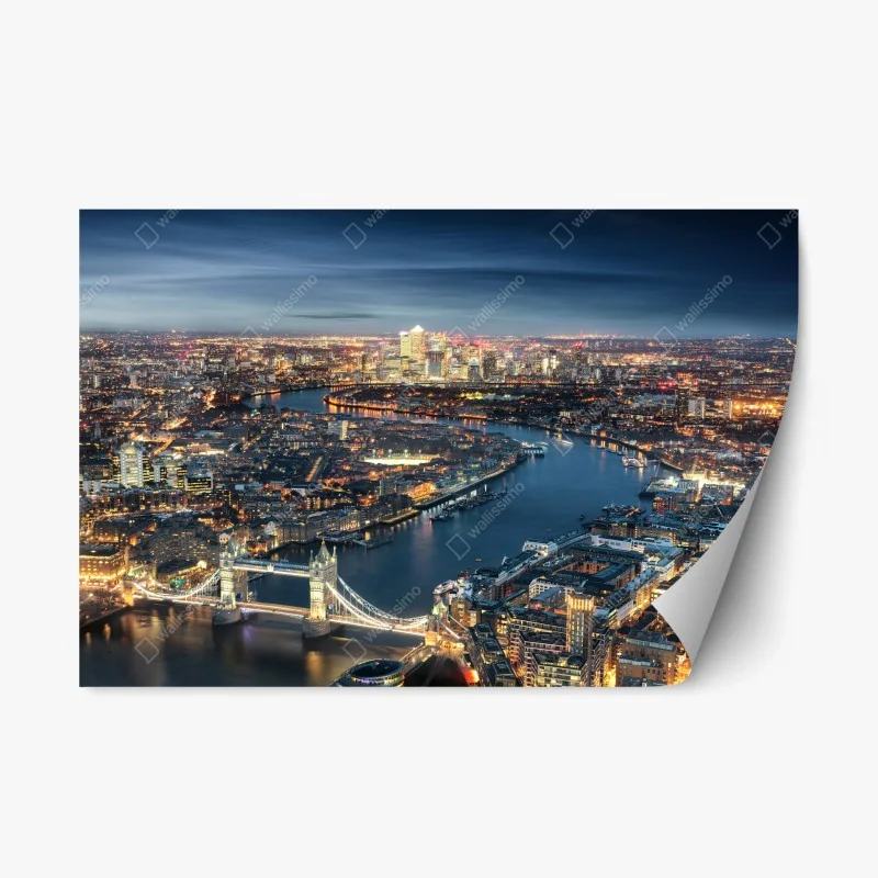 Repositionierbarer Aufkleber nächtliche skyline von London