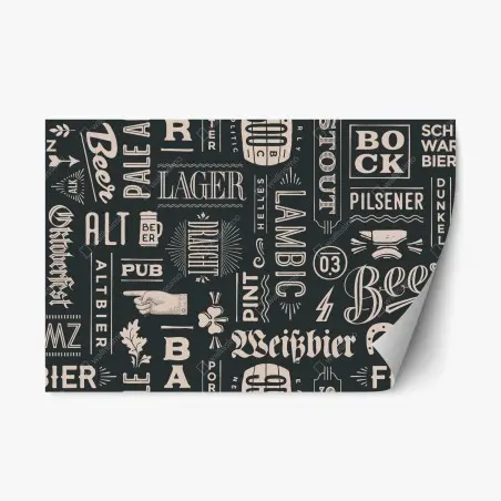 Repositionierbarer Aufkleber vintage collage mit bieretiketten – Wallnifity®
