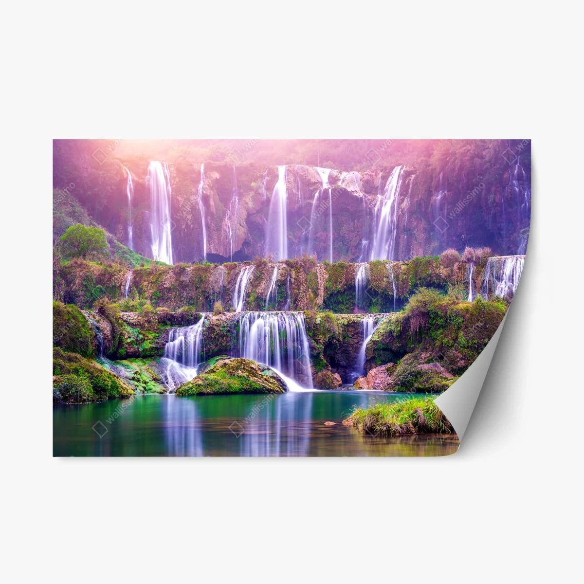 Repositionierbarer Aufkleber friedlicher wasserfall Jiulong in Luoping, China – Wallnifity® Repositionierbarer Aufkleber friedlicher wasserfall Jiulong in Luoping, China – Wallnifity®