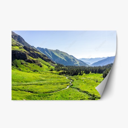 Repositionierbarer Aufkleber ruhiges alpenthal – Wallnifity®