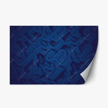 Repositionierbarer Aufkleber tiefblaues abstraktes linienmuster – Wallnifity®