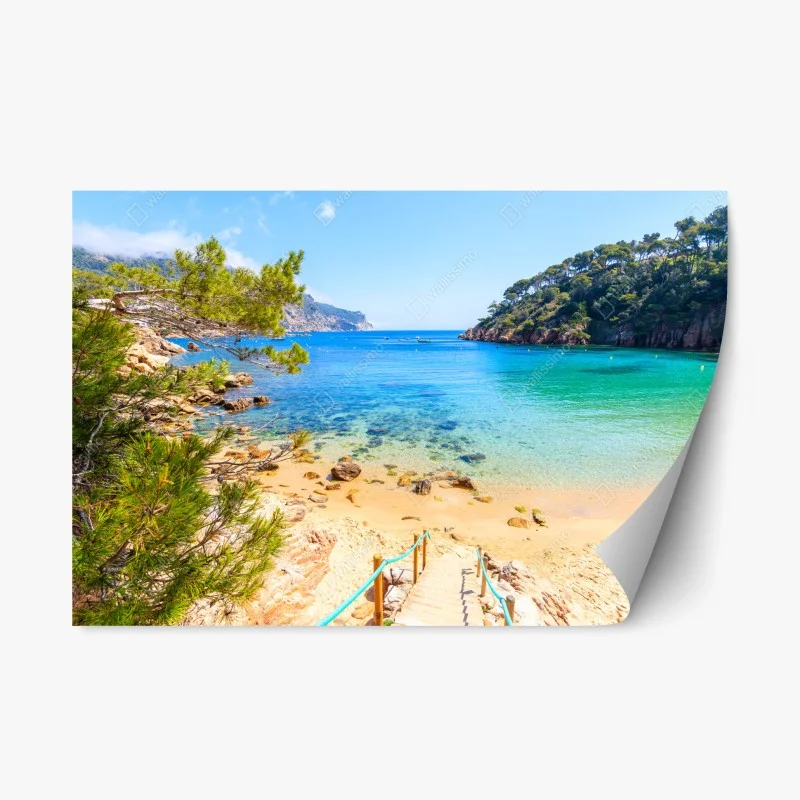 Repositionierbarer Aufkleber stufen zum strand Aiguablava, Costa Brava