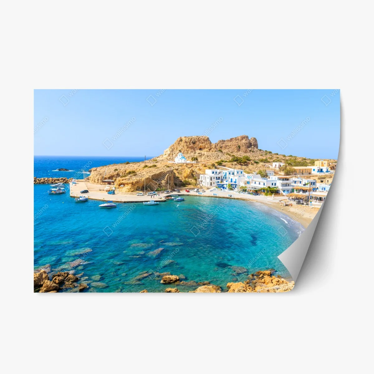 Repositionierbarer Aufkleber bucht Finiki, Karpathos – Wallnifity® Repositionierbarer Aufkleber bucht Finiki, Karpathos – Wallnifity®
