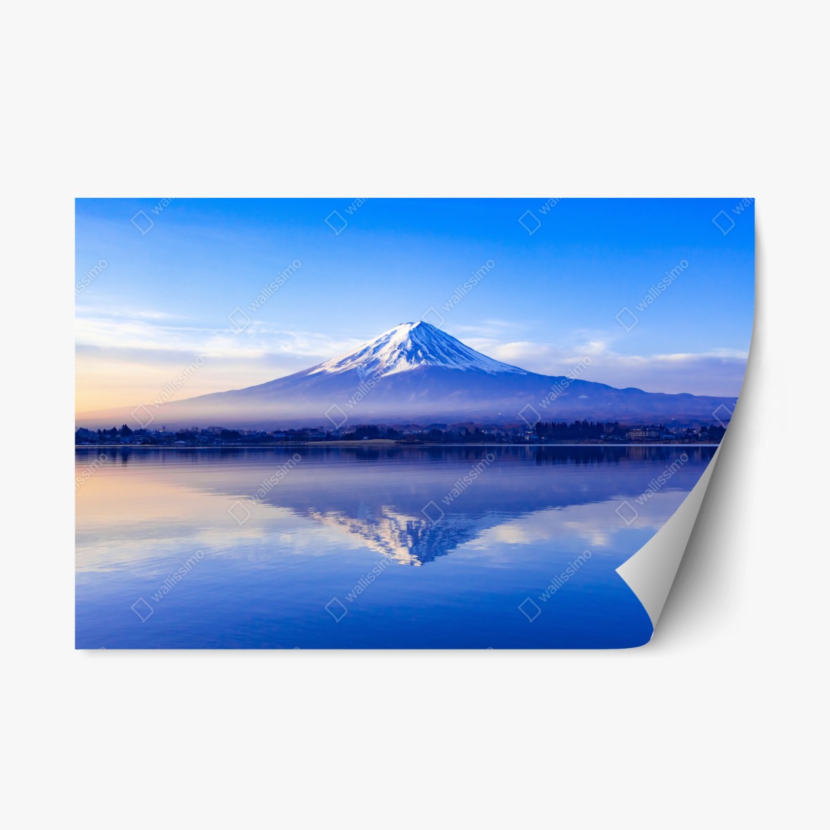 Repositionierbarer Aufkleber Mount Fuji morgendliche reflexion über ruhigem see – Wallnifity®