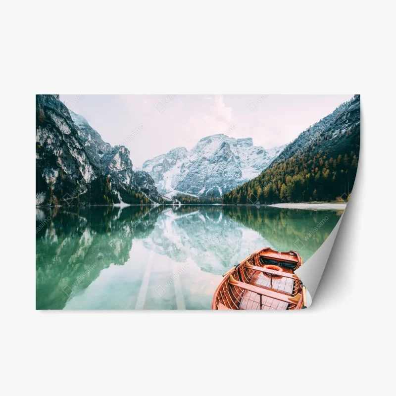 Repositionierbarer Aufkleber ruhige spiegelungen am Pragser Wildsee