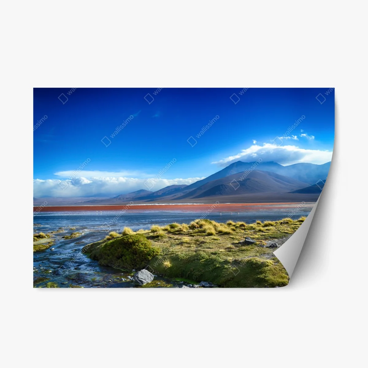 Repositionierbarer Aufkleber ruhige berglagune – Wallnifity® Repositionierbarer Aufkleber ruhige berglagune – Wallnifity®