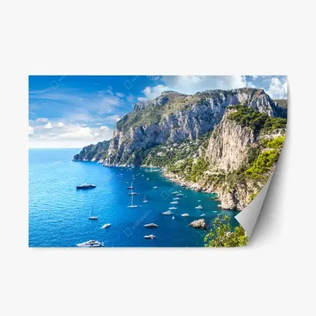 Repositionierbarer Aufkleber Capri sommerküste mit klippen – Wallnifity®