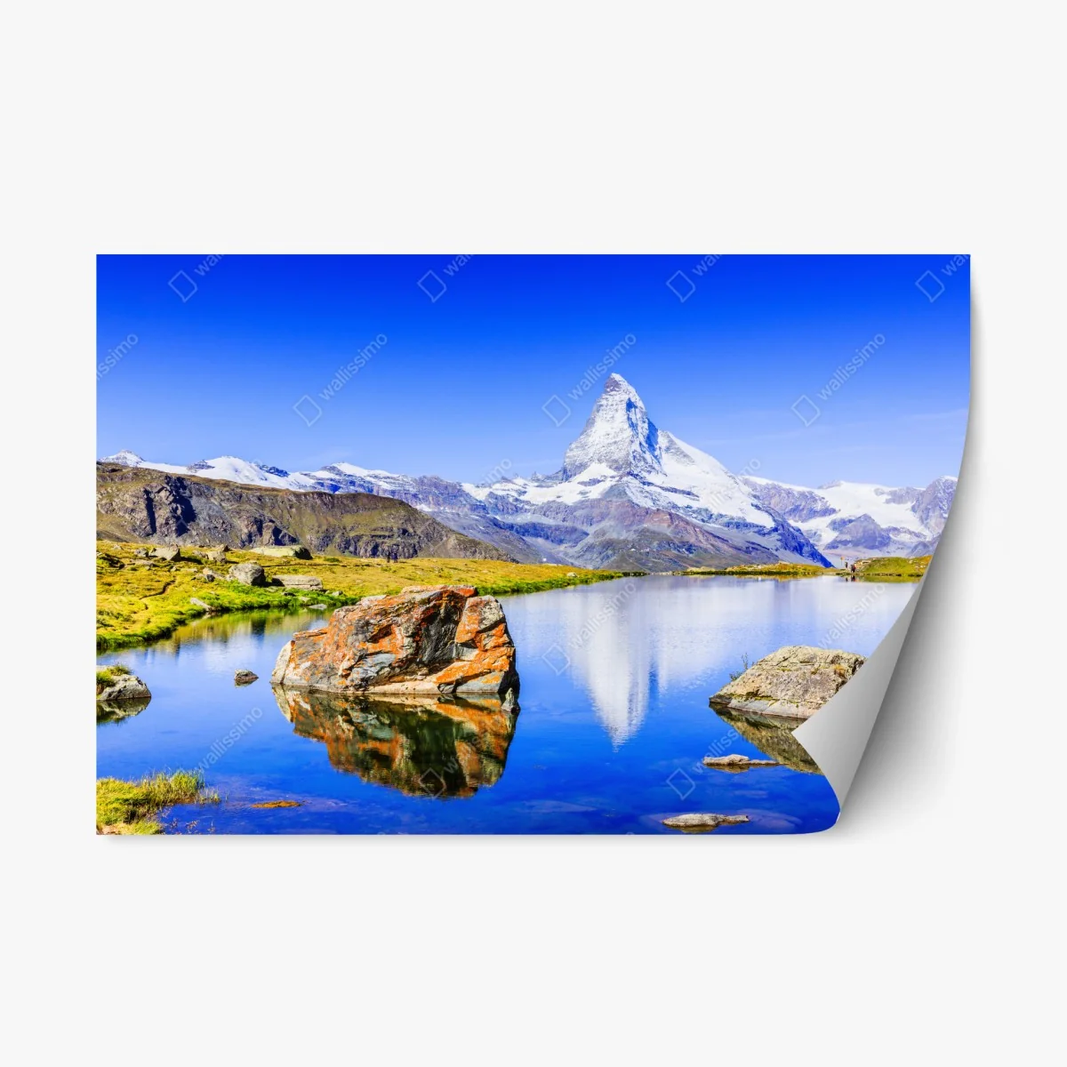 Repositionierbarer Aufkleber Matterhorn spiegelung am Stellisee, Zermatt – Wallnifity® Repositionierbarer Aufkleber Matterhorn spiegelung am Stellisee, Zermatt – Wallnifity®