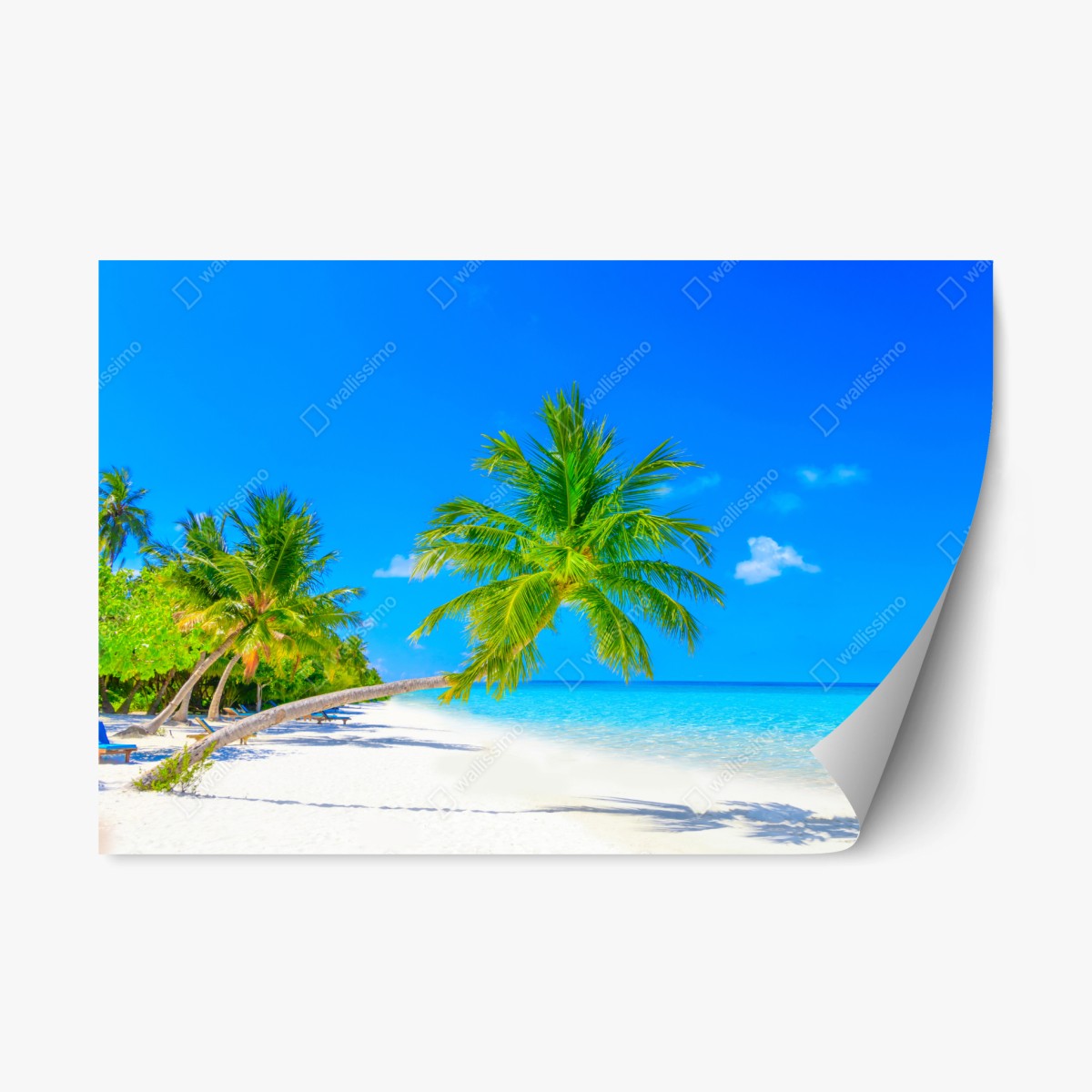 Repositionierbarer Aufkleber traumhafte strandlandschaft auf den Malediven – Wallnifity®