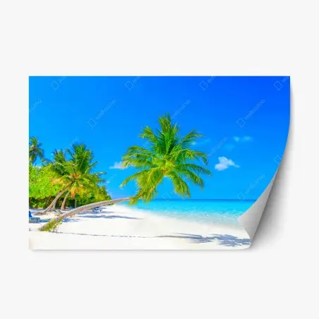 Repositionierbarer Aufkleber traumhafte strandlandschaft auf den Malediven – Wallnifity®