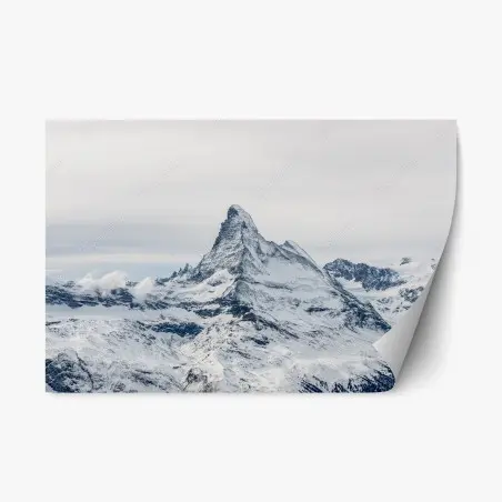 Repositionierbarer Aufkleber majestätischer schneebedeckter berggipfel – Wallnifity®