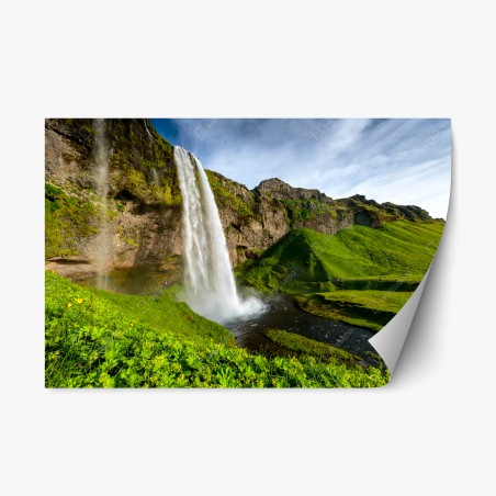 Repositionierbarer Aufkleber Seljalandsfoss wasserfall in Island – Wallnifity®