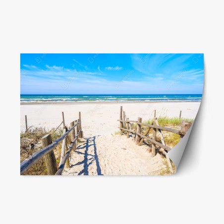 Repositionierbarer Aufkleber eingang zum Strand von Debki an der Ostsee – Wallnifity®
