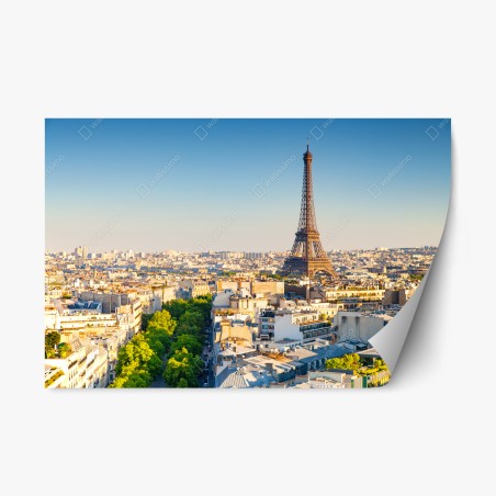 Repositionierbarer Aufkleber Paris skyline mit dem Eiffelturm – Wallnifity®