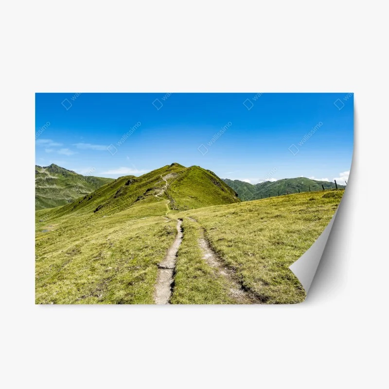 Repositionierbarer Aufkleber gewundener wanderweg im Zillertal
